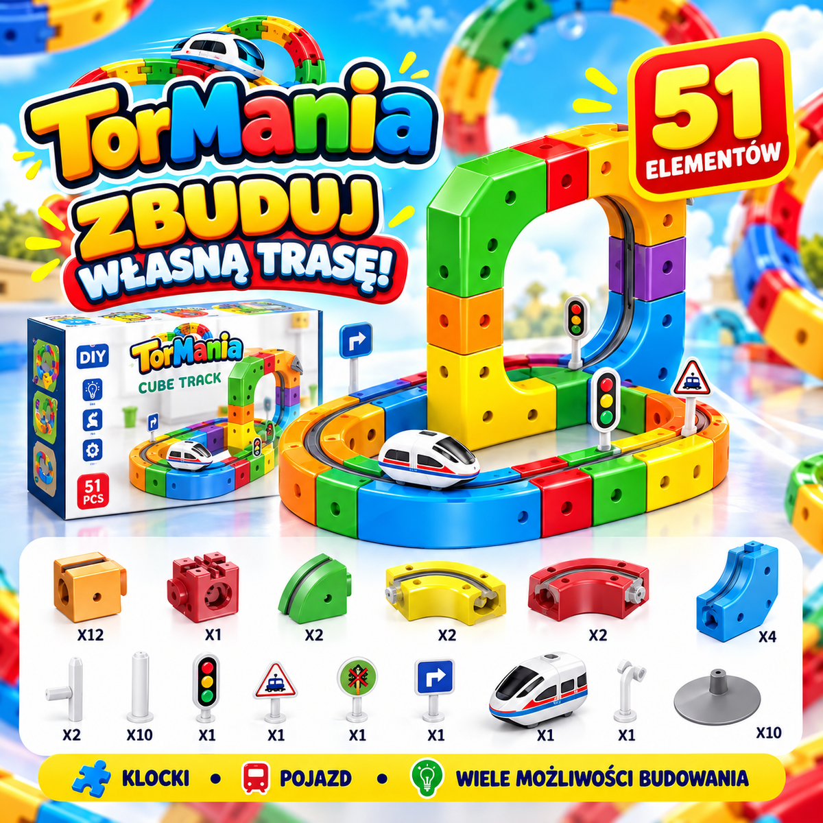 Zestaw TorMania! 51 elementów